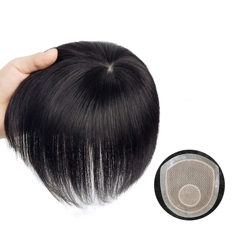 Toupee Color: 3#, Toupee Density: 90%, Length: 10 Inches - Silk Base Top With PU Men Toupee Male Breathable Men's Capillary Prosthesis 100% Real Natural Hair Replacement System Unit Wigs Taven