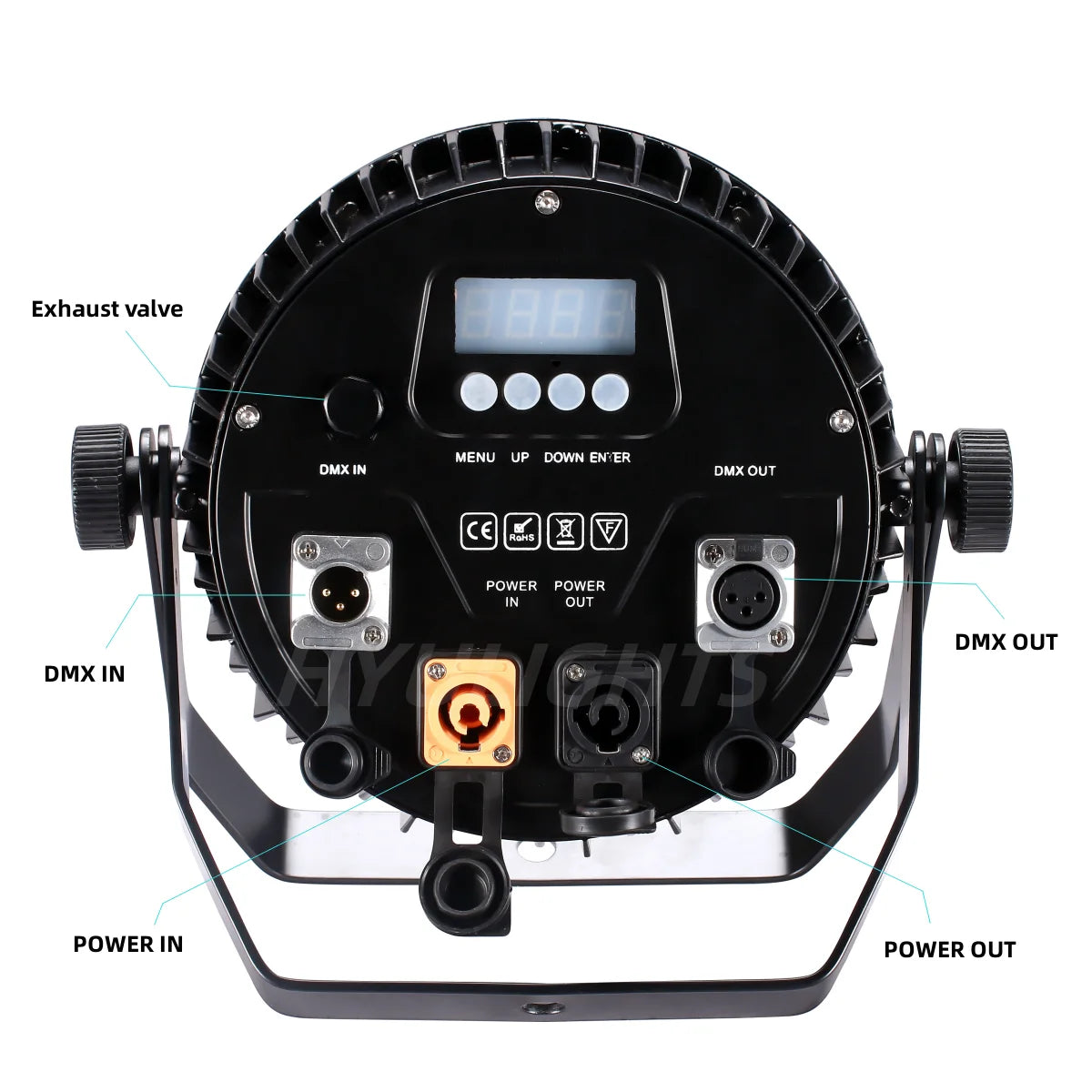 2X IP65 Waterproof Stage Effect Aluminum Led Par 18x18W RGBWA UV 6in1 DMX512 Outdoor Down Light DJ Equipment Disco Wash No Noise TAVEN System LLC