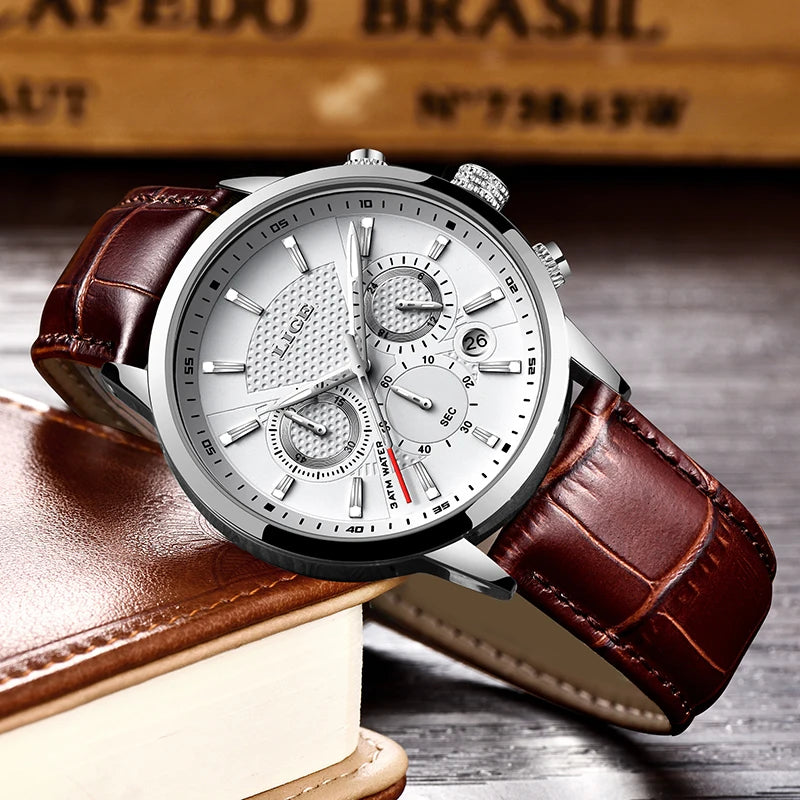 2024 LIGE Top Luxury Mens Watch Casual Business Quartz Watches Men Fashion Leather Wristwatch Waterproof Male Clock Reloj Hombre - TAVEN System LLC