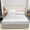 1Pc Waterproof Fitted Bed Sheet With Elastic Band Black Golden White Anti-slip Adjustable Mattress Cover (Pillowcase Need Order) TAVEN System LLC