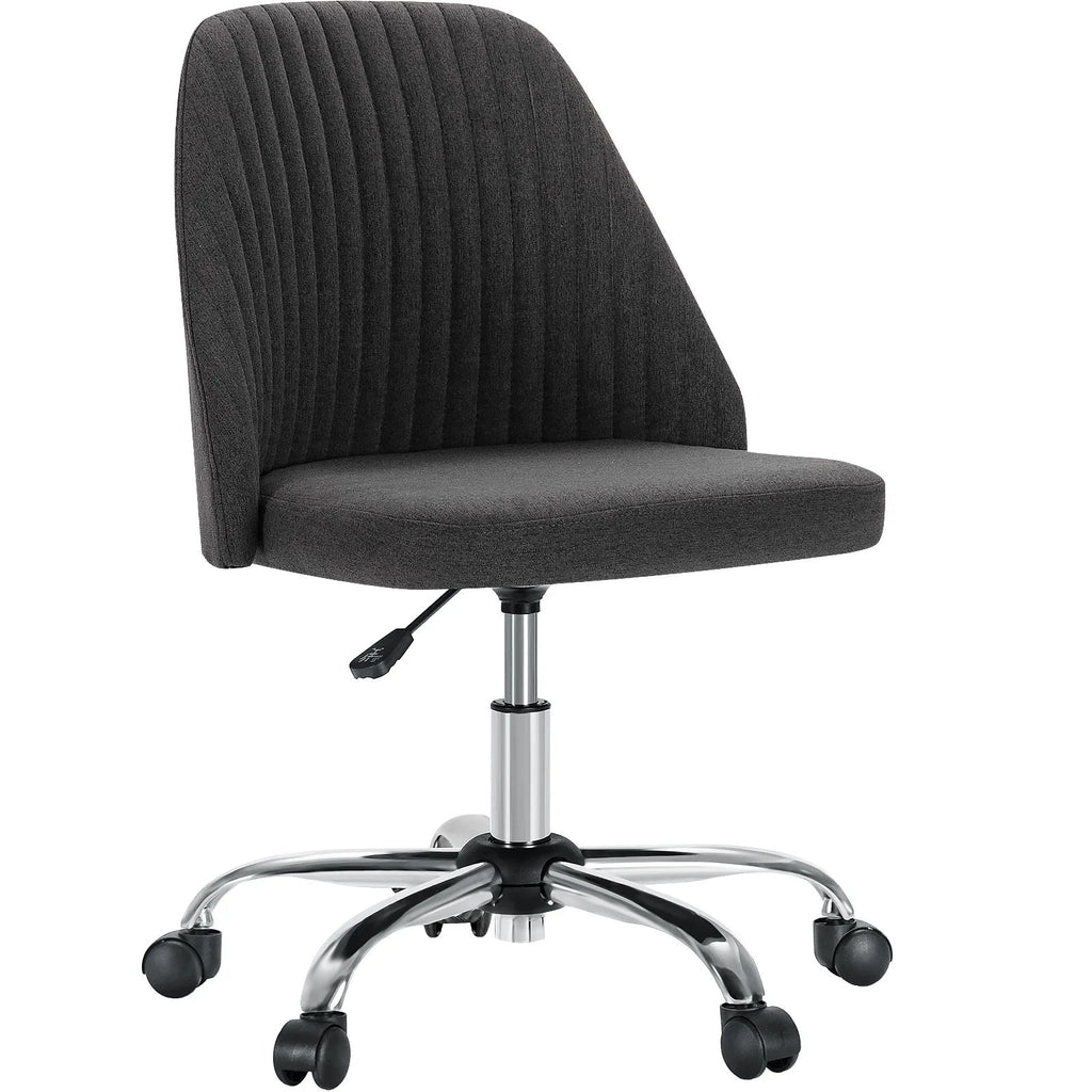 JHK Armless Fabric Office Chair with Wheels Height Adjustable TAVEN System LLC