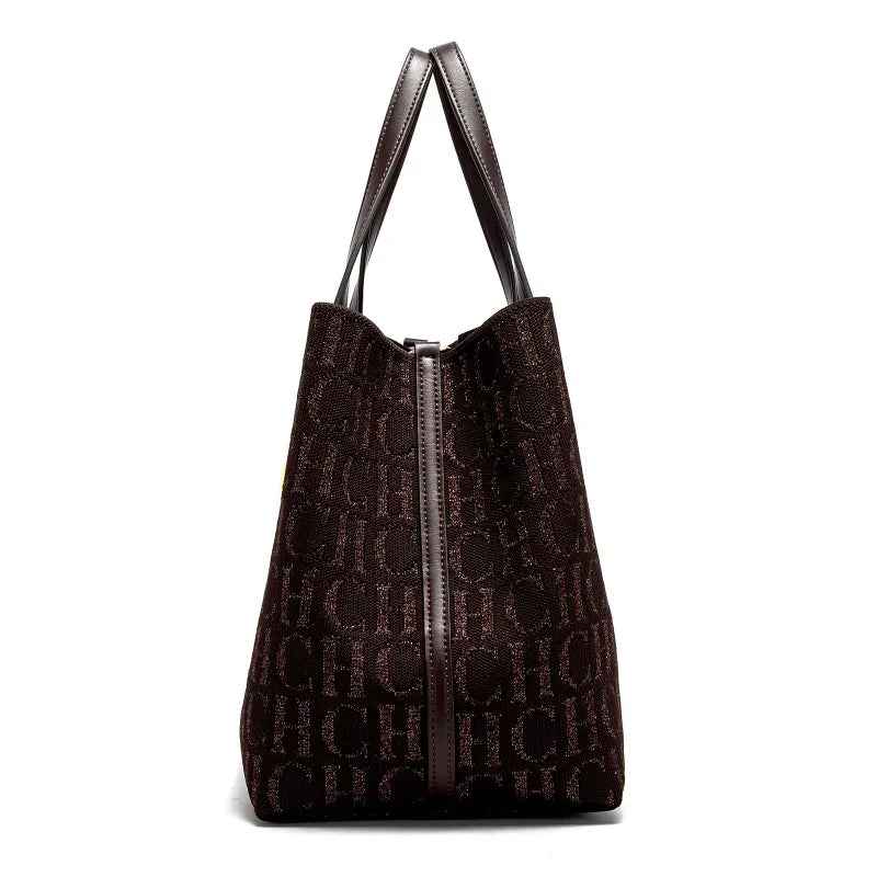 Women Large Canvas Shoulder Bag Simple Daily Commute Tote Bag TAVEN System LLC