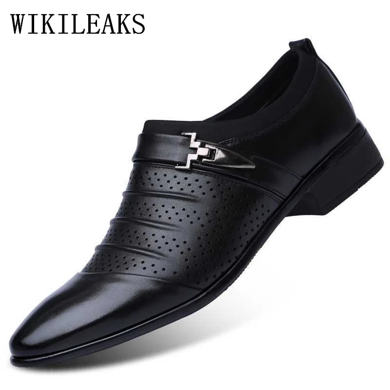 Hollow Out Oxfords Formal Shoes Mens Leather Wedding Shoes Black Heren Schoenen Oxford Shoes For Men Dress Shoes 2026 Loafers TAVEN System LLC