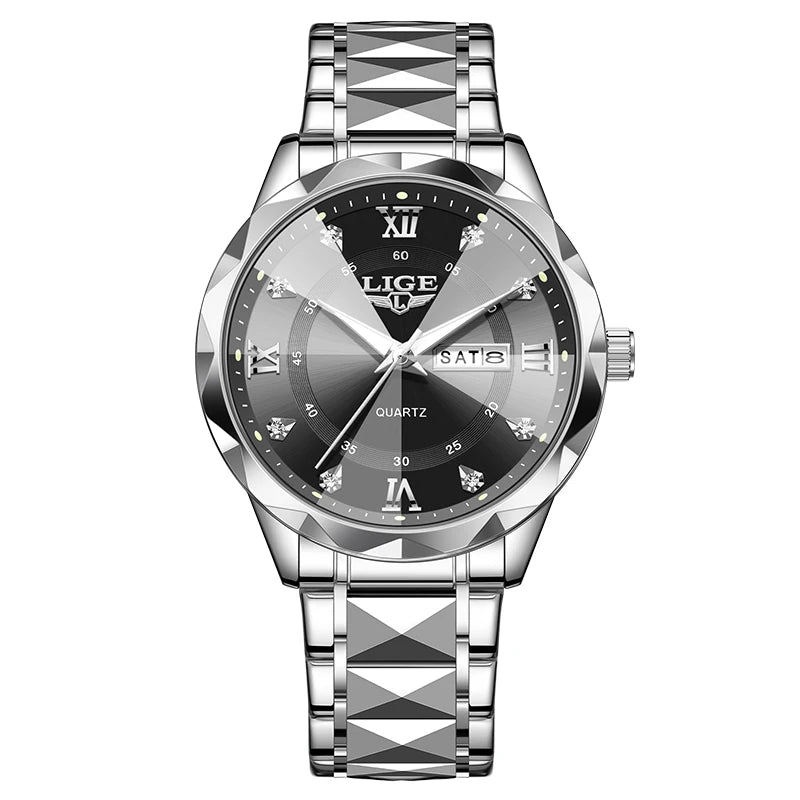 New LIGE Top Brand Luxury Man Wristwatch Waterproof Luminous Date Week Men Watches Stainless Steel Quartz Men's Watch Male reloj - TAVEN System LLC