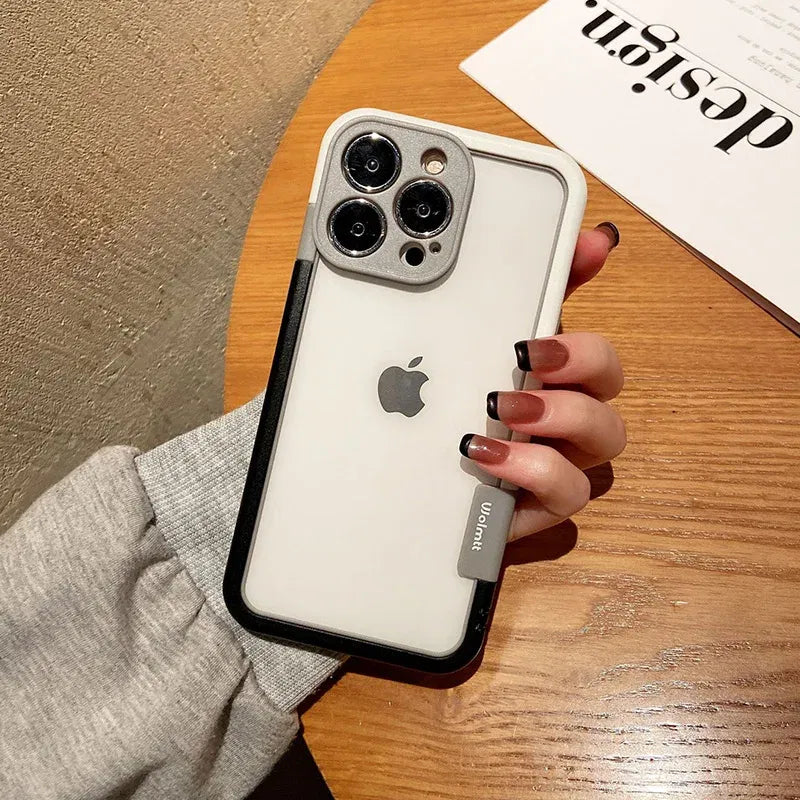 Color: SKY BLUE, Ships From: CHINA, Material: Microfiber - Better Heat Dissipation Dual Color Bumper Border Soft Phone Case For iPhone 17 16 15 14 13 12 11 Pro Max 7 8 Plus XS XR AEVYVKV