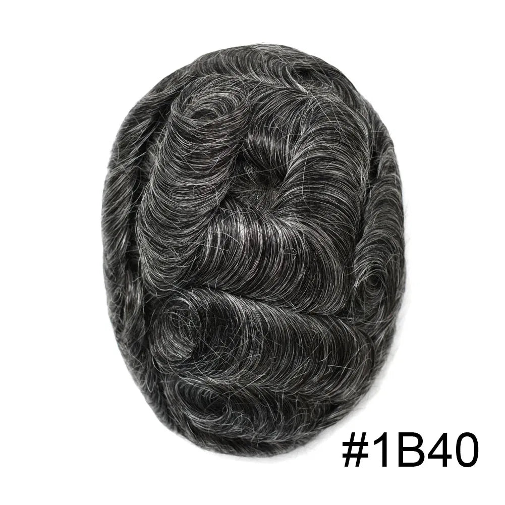 Toupee Color: 1B40#, Toupee Density: 100%, Length: 6 inches, Ships From: CHINA, Toupee Size: 8x10 - Men Toupee Hair Systems Ultra Thin Skin 0.06MM V-LOOP Capillary Prosthesis Invisible Hairline Real Human HairPieces Hair Units Taven