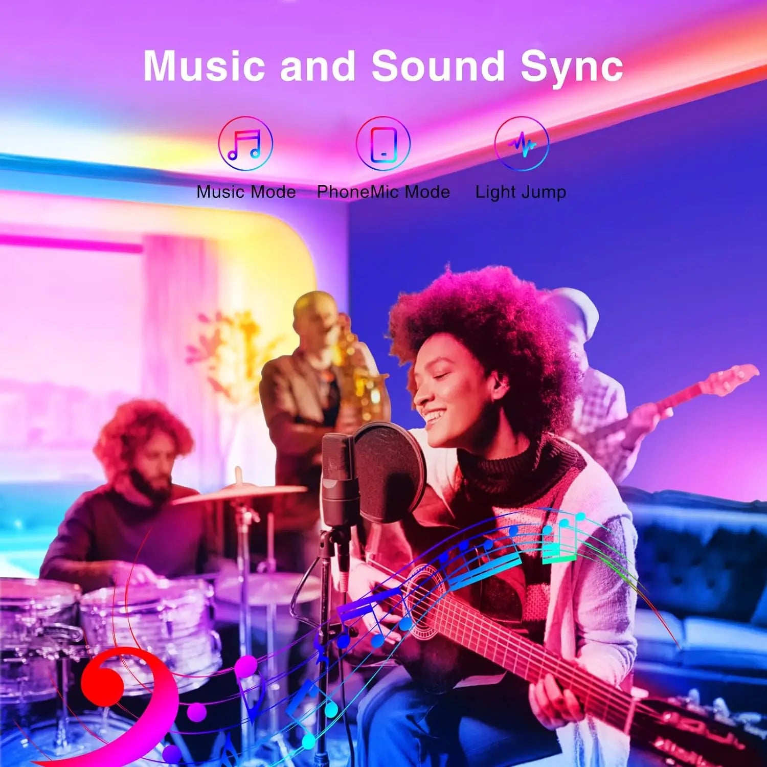 100FT Bluetooth LED Strip Lights, RGB Color Changing Led Strip Lighting with 24-Key Remote and  APP Control, Music Sync Lights TAVEN System LLC