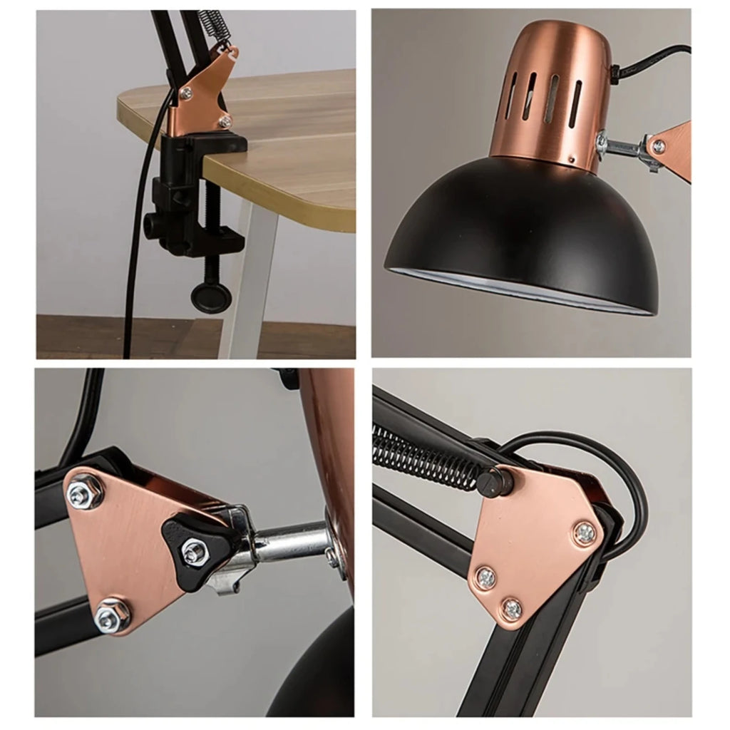 ED Studio Desk Lamp Vintage Portable Lamps With Clamp Book Reading Folding Writing Study Light Fixture  Nail Manicure Table TAVEN System LLC