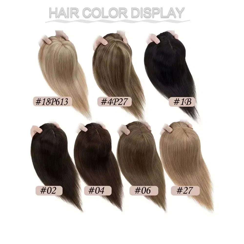 Toupee Color: 1820#, Toupee Size: 5x7, Toupee Design: free, Toupee Density: 120%, Length: 16 inches - 5.5X6inch Mono Base Brazilian Remy Human Hair Topper 12"-18" Double Pu Around Thick Invisible Mono Topper for Women Hairpieces Taven