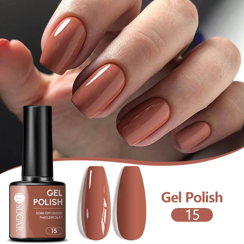 UR SUGAR 7ML Nail Gel Fresh Macaron 107 Colors All For Manicure Semi Permanent Soak Off LED UV Long-Lasting Nail Art Varnish TAVEN System LLC