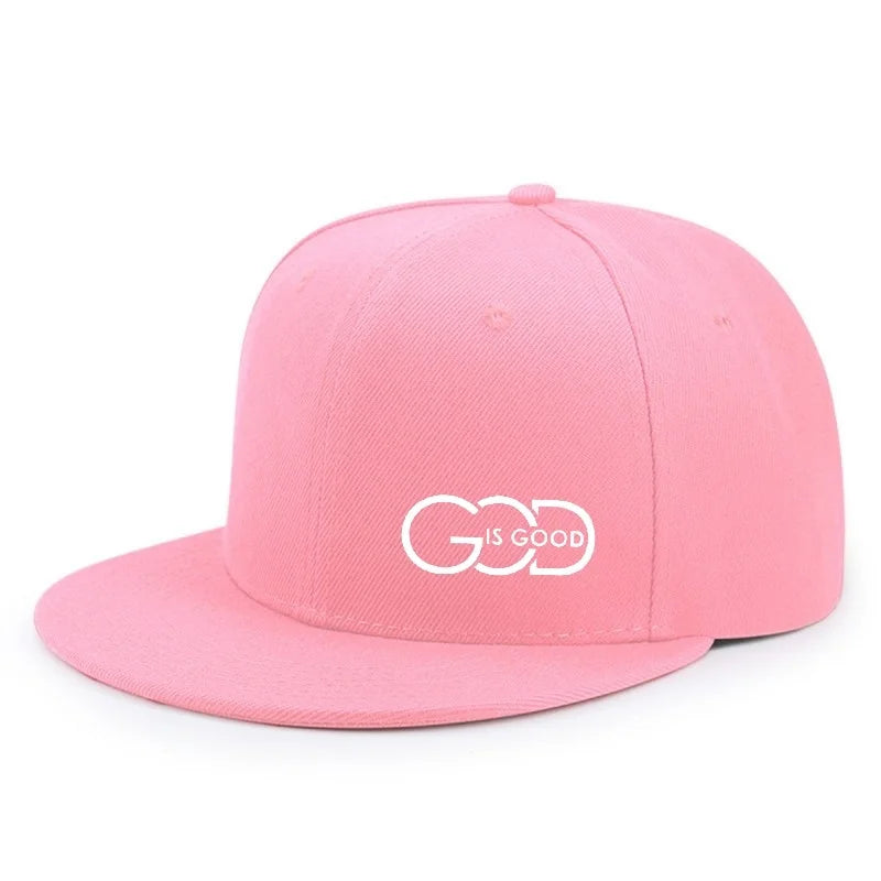 God Is Good Snapback Cap Black Flat Brim Adjustable Baseball Hat