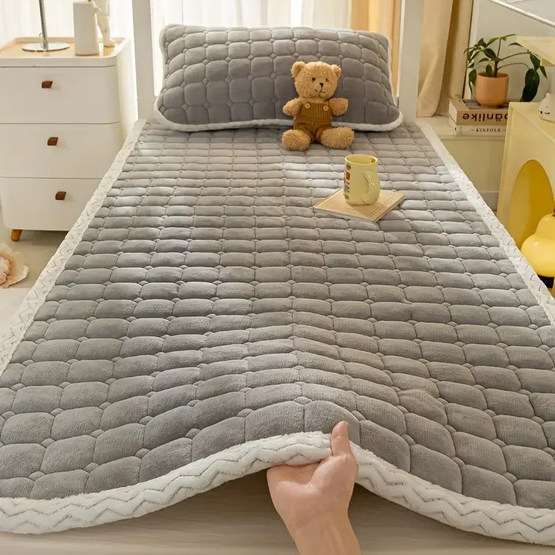 Milk Velvet Mattress Pad Soft Breathable Bedding Protector Queen Size Comfortable Quilted Top Mattress Cover TAVEN System LLC