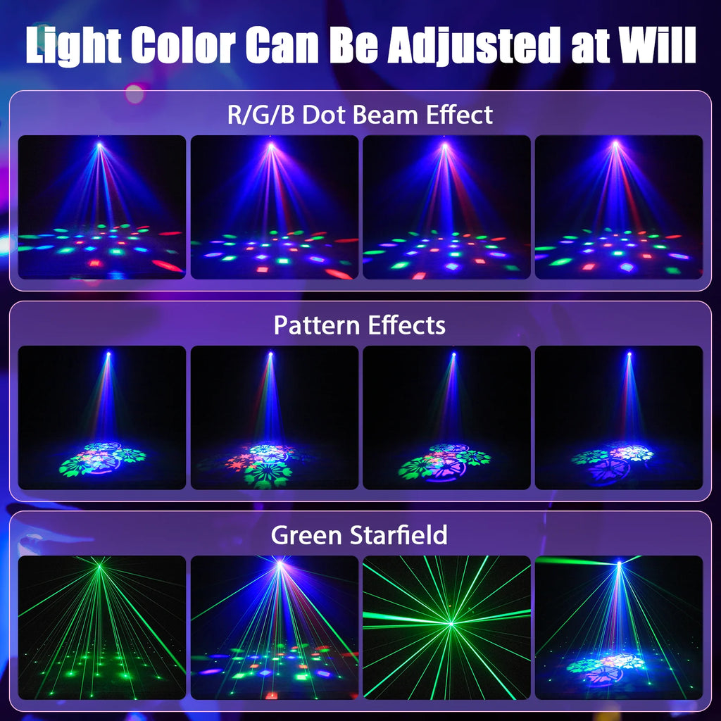 U'King Mini 30W Beam Pattern Moving Head Light RGB DMX Sound Activated Strobe Effect Stage Light for DJ Disco Party Christmas TAVEN System LLC