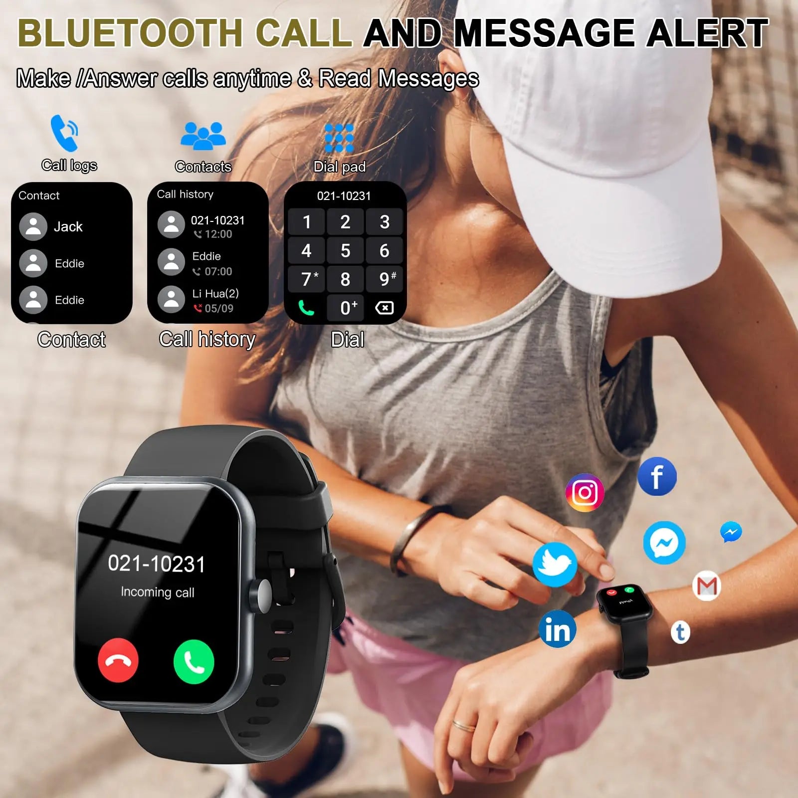 Smart Watch(Answer/Make Calls), 1.96" Smartwatches, Fitness Tracker, Sleep Monitor, Pedometer, 100+ Sport Modes, IP68 Waterproof TAVEN System LLC