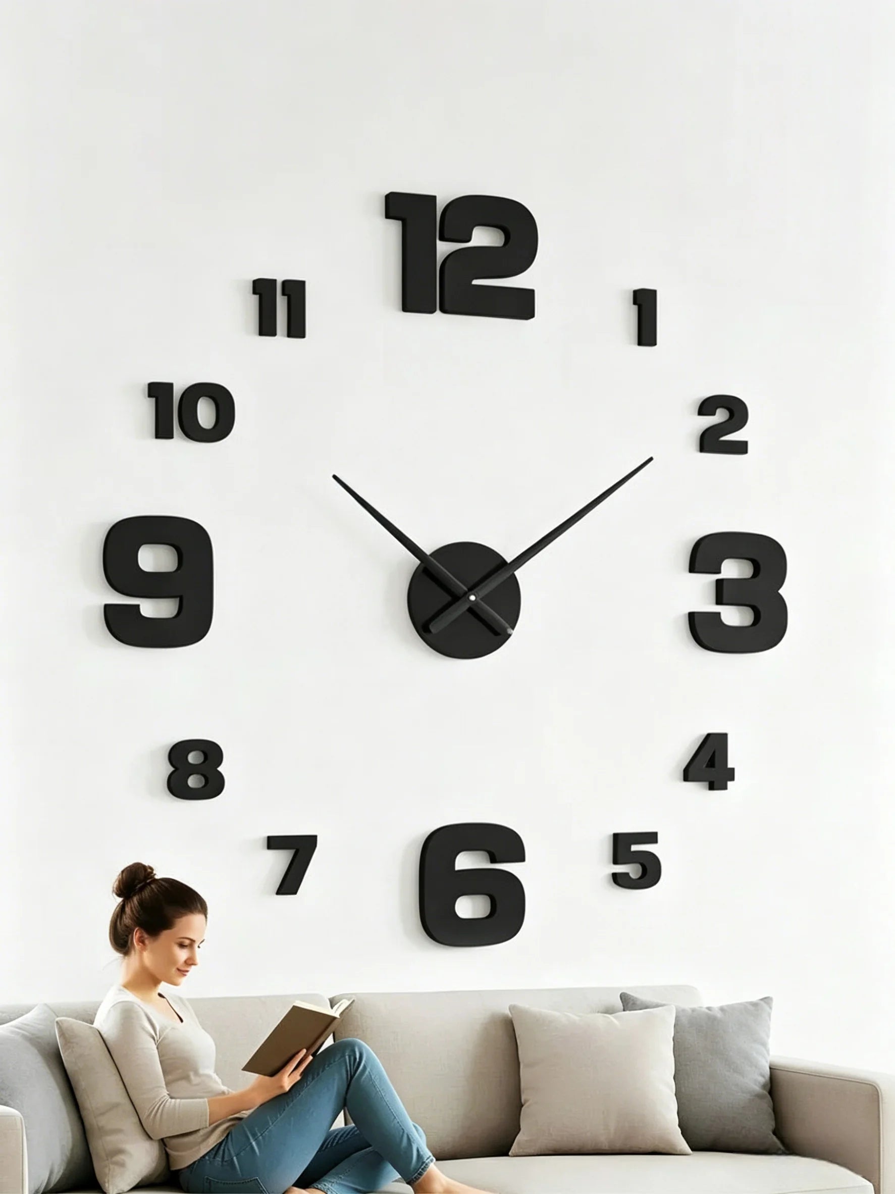 New Modern Design Large Wall Clock 3D DIY Quartz Clocks Fashion Watches Acrylic Mirror Stickers Living Room Home Decor Horloge - TAVEN System LLC
