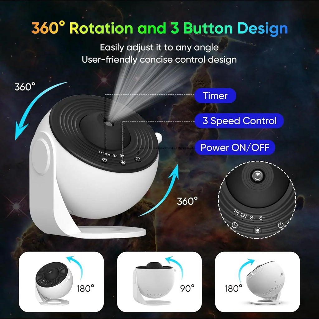 Galaxy Projector for Bedroom, HD Image Star Projector, Adjustable Galaxy Light Knob, 13 Film Discs, Planetarium Projector for Ki TAVEN System LLC