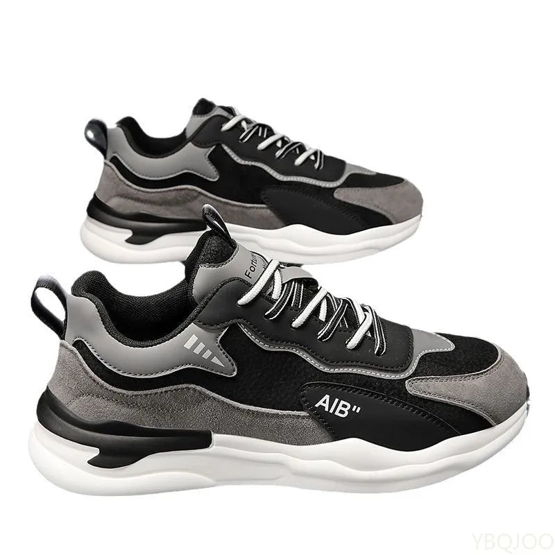 Men Height Increasing Sports Shoes Breathable Running Sneakers