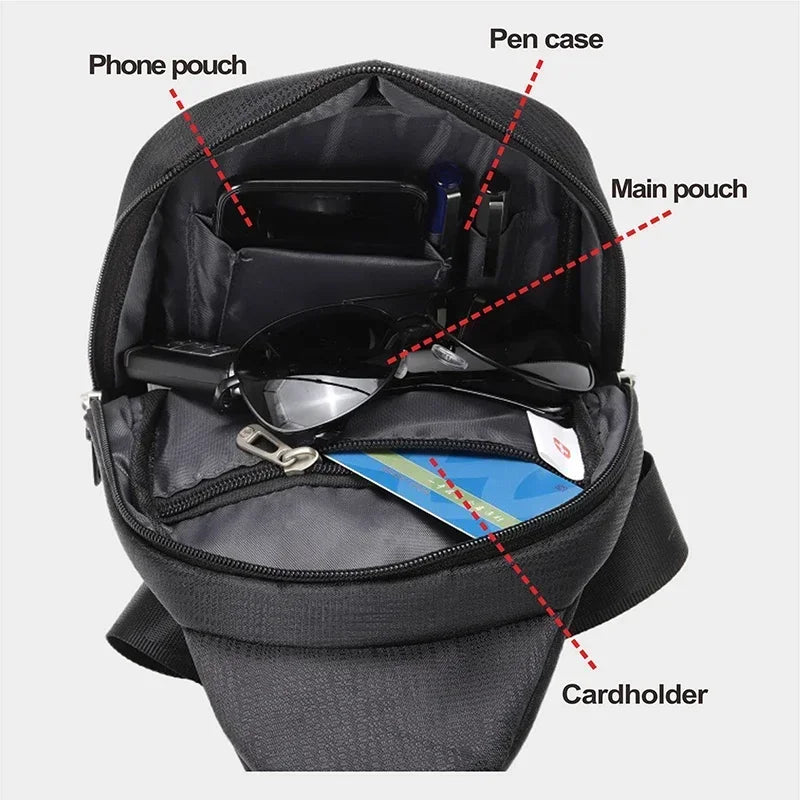 SWISS Waterproof Men Chest Bag Oxford Sling Crossbody Travel Bag TAVEN System LLC