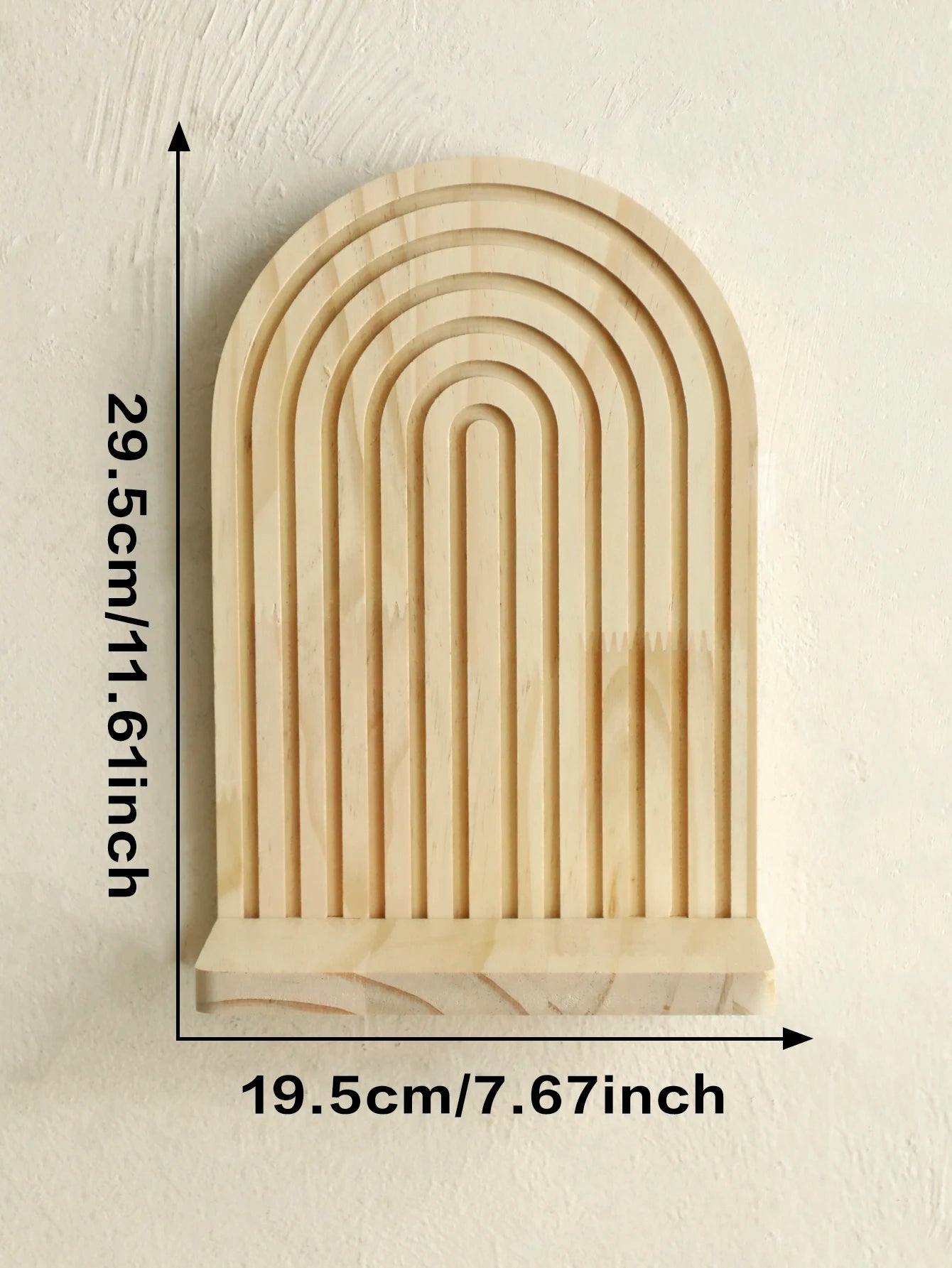 1Pc Boho Style Wooden Wall Shelves - Geometric Wall Mounted Shelves, Natural Wood Finish, Modern Home Decor, Plant Decorative TAVEN System LLC