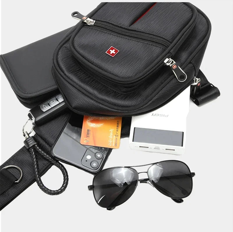 SWISS Waterproof Men Chest Bag Oxford Sling Crossbody Travel Bag TAVEN System LLC
