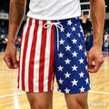 Red White Blue Star Striped Shorts Patriotic Lounge Shorts Cool American Street Style Shorts Summer Oversized Daily Streetwear TAVEN System LLC