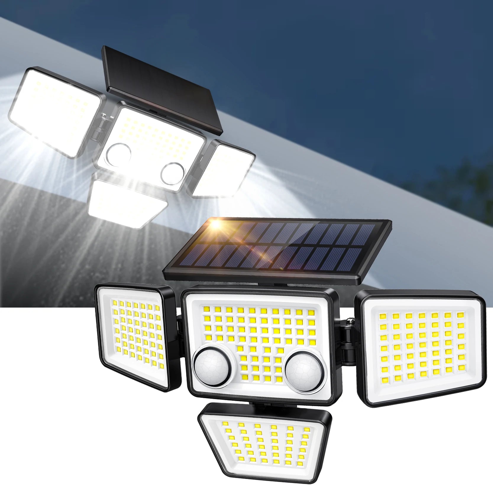 3000LM 188 LED solar motion sensor security light for outdoors
