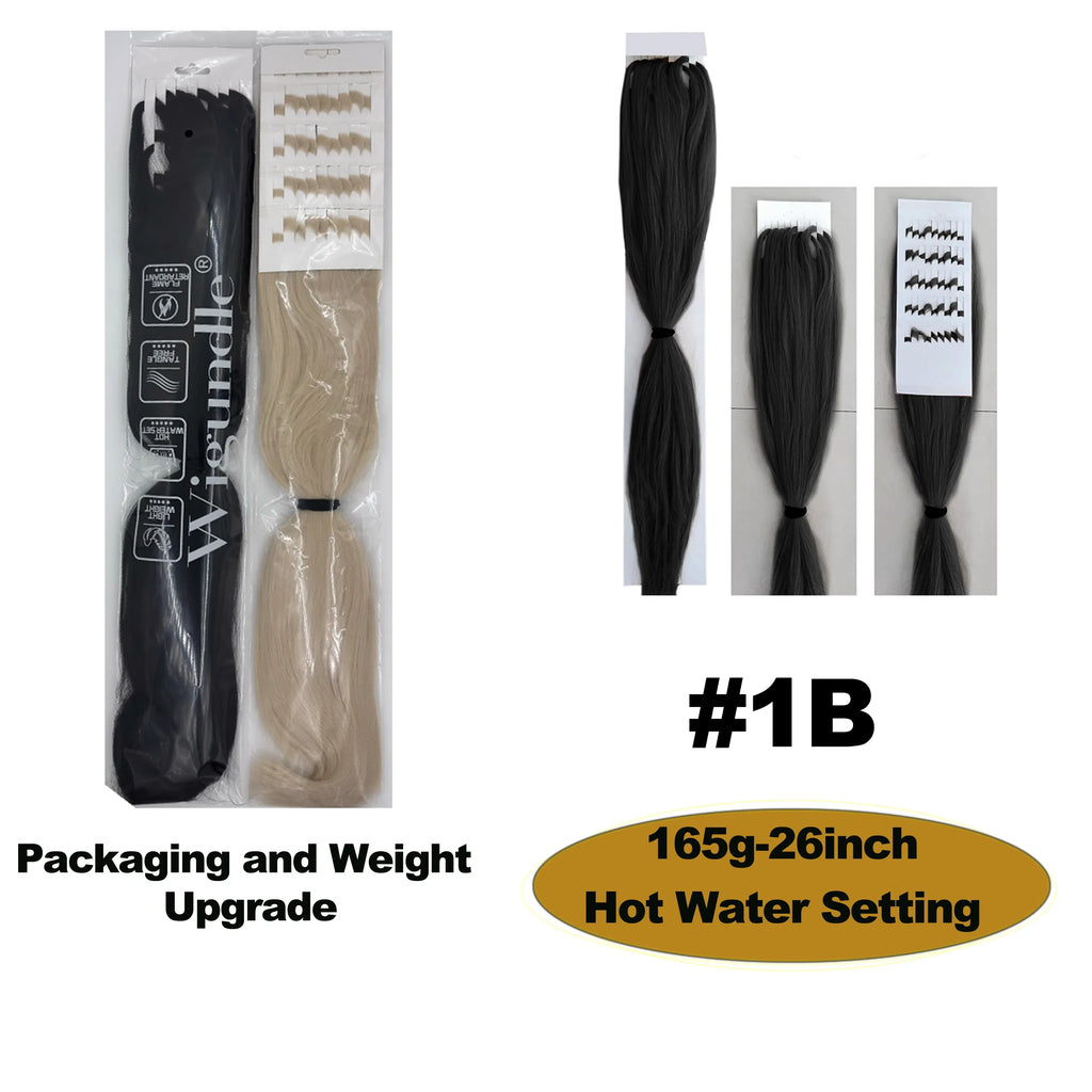 Color: P2/350, Stretched Length: 26inches, Bulk Buy: 1Pcs/Lot - Kanekalon 26inch Hot Water Set Pre Stretched Jumbo Braiding Hair Box Twist Braids Synthetic Hair Extensions For Women Soft Yaki Taven