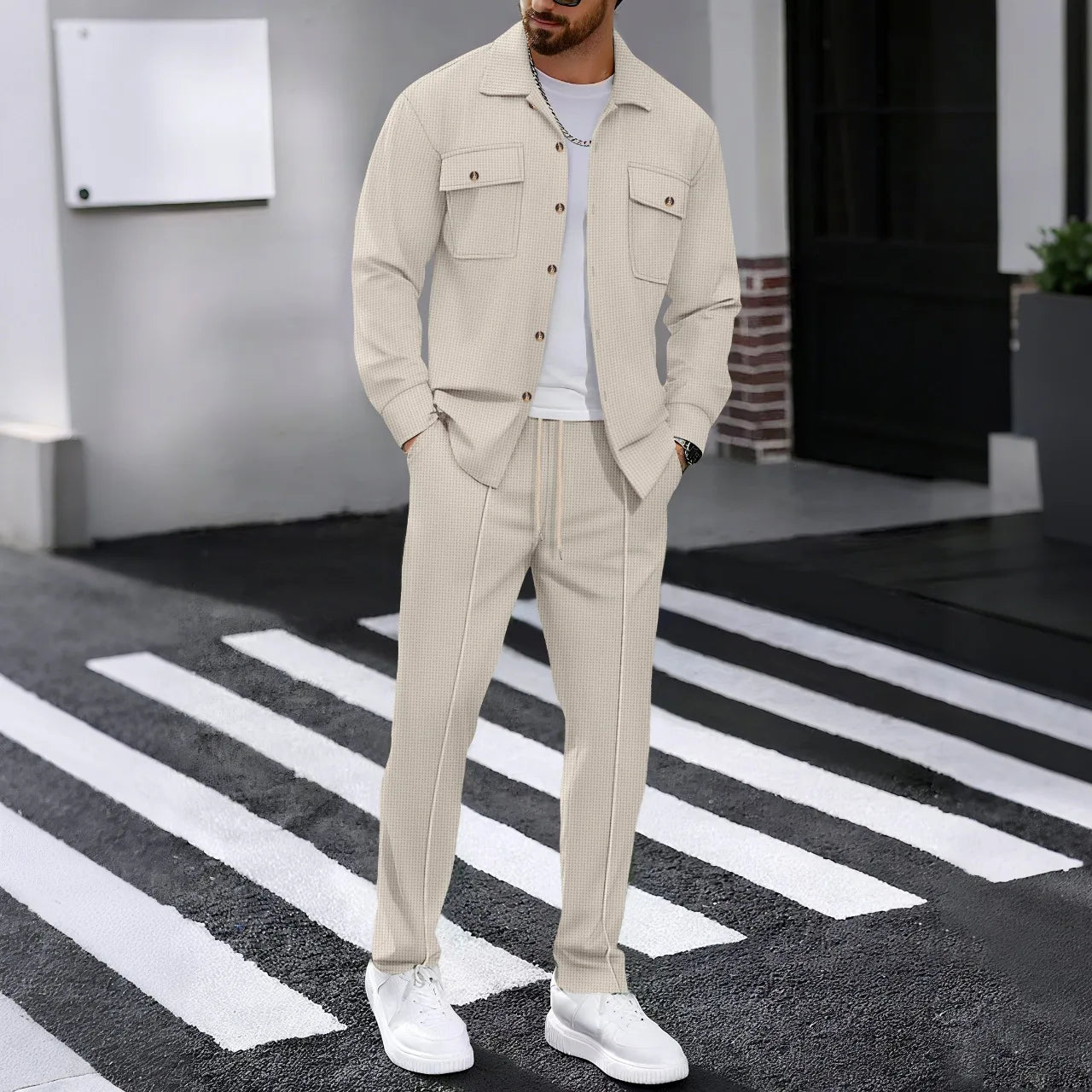 Tracksuit Set Long Sleeve Workwear Cardigan Pants TAVEN System LLC