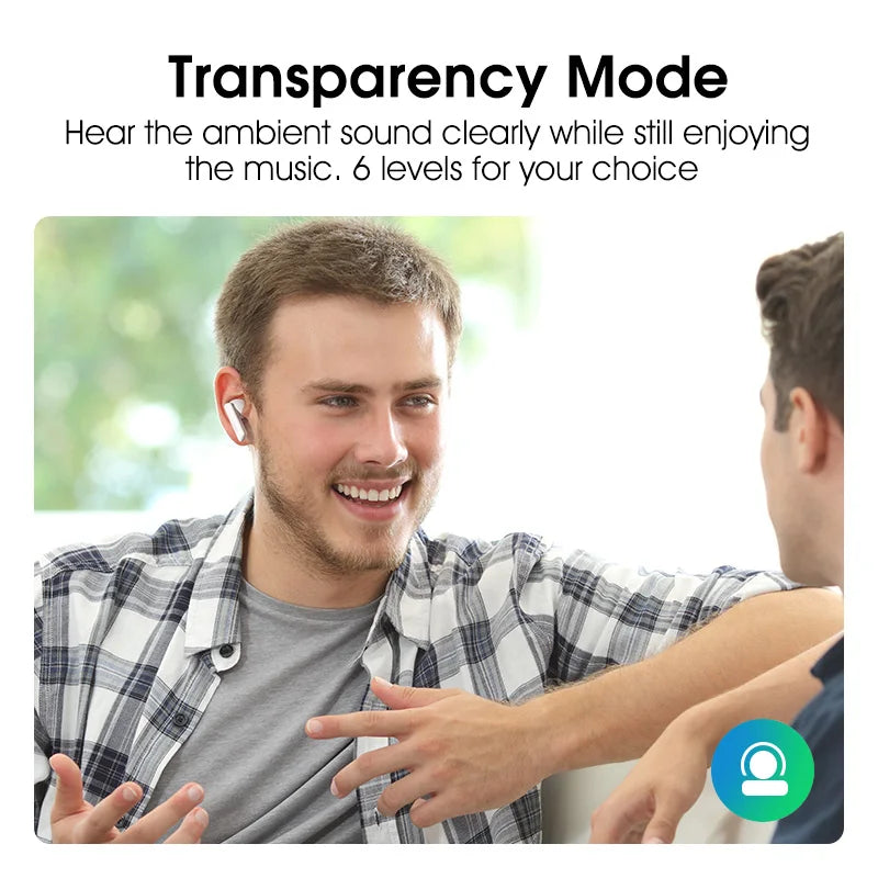 QCY HT05 ANC Wireless Earphone 40dB Noise Cancelling Bluetooth 5.2 Headphone 6 Mic ENC HD Call TWS Earbuds Transparency Mode TAVEN System LLC