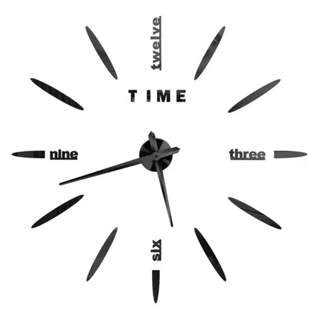 New Modern Design Large Wall Clock 3D DIY Quartz Clocks Fashion Watches Acrylic Mirror Stickers Living Room Home Decor Horloge - TAVEN System LLC