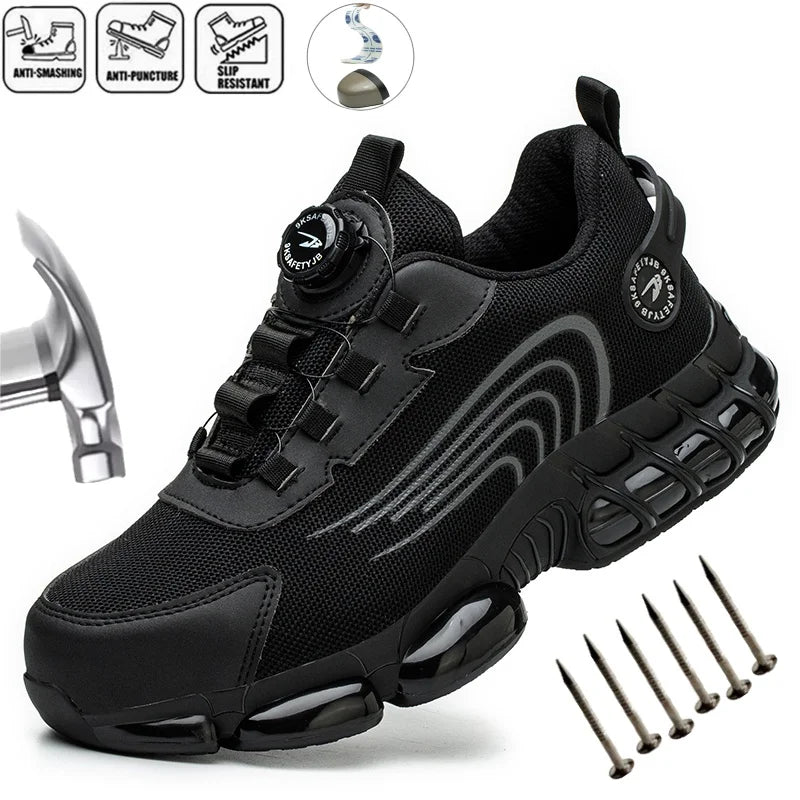 Unisex Rotating Button Safety Shoes Men For Work Sneakers Shoes Puncture-Proof Protective Women Shoes Steel Toe Work Boots TAVEN System LLC