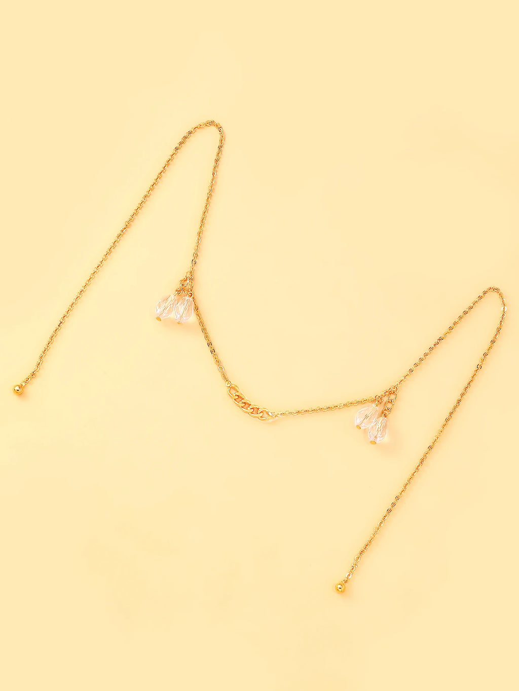 A crystal pendant face chain, a fashionable and natural-style stage accessory for women, trendy and unique jewelry. TAVEN System LLC