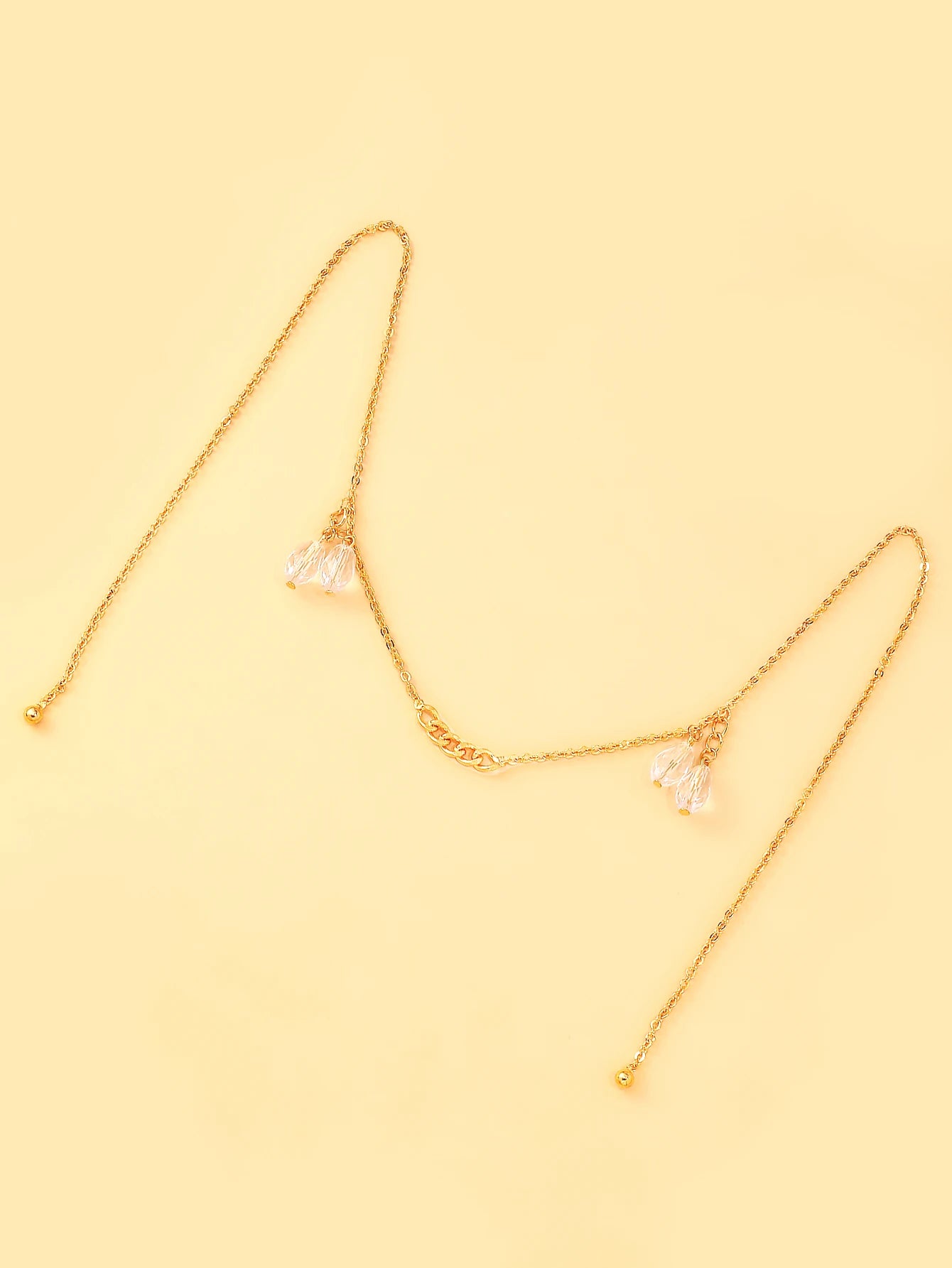 A crystal pendant face chain, a fashionable and natural-style stage accessory for women, trendy and unique jewelry. TAVEN System LLC