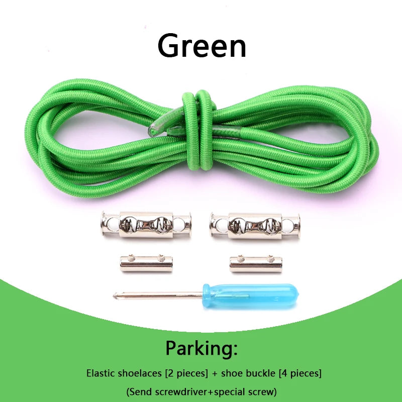 1 Pair No tie Shoelaces For Sneakers Elastic Shoelace Metal Spring Lock Man And Woman Shoe Accessories Lazy Shoe Laces 100cm TAVEN System LLC