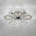 5 Rings Crystal Led Chandeliers Ceiling Mirror Stainless Steel Lustre Cristal For Kitchen Luminarias Parateto Fixtures Plafonier TAVEN System LLC