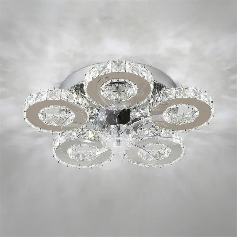 5 Rings Crystal Led Chandeliers Ceiling Mirror Stainless Steel Lustre Cristal For Kitchen Luminarias Parateto Fixtures Plafonier TAVEN System LLC