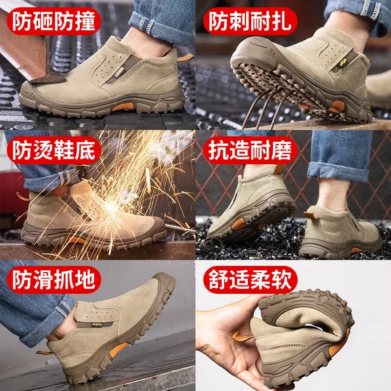 Men's work shoes  anti impact, anti puncture, steel wrapped head, electric welder  step on safety shoes  insulation TAVEN System LLC