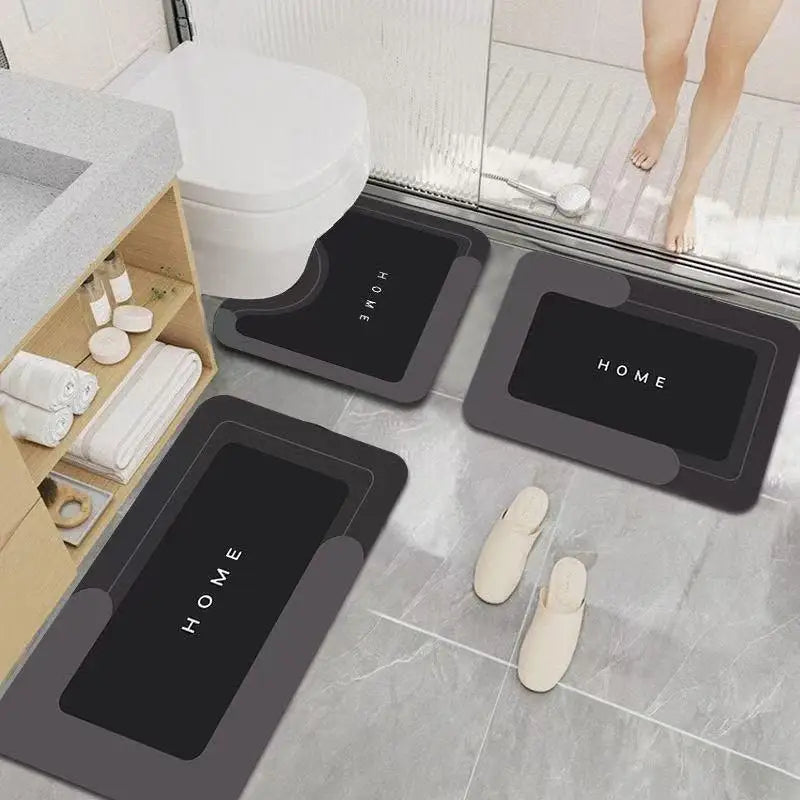 3Pcs Bathroom Rug Set Quick Drying Super Absorbent Bath Mats Anti-Slip Rubber Backing Floor Carpet U-Shaped Contour Toilet Rug Washable Pedestal Mat for Shower Tub Kitchen Washroom Accessories TAVEN System LLC