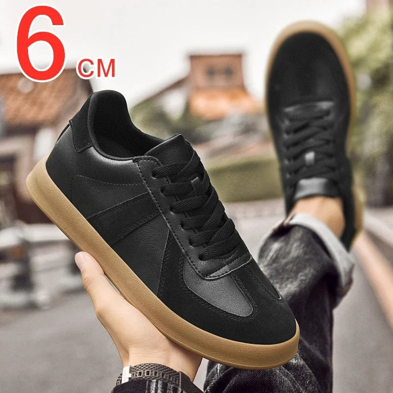 Elevator Sneakers For Women&Men Shoes Genuine Leather Height Increasing Shoes Lace Up Trainers Ladies Flat Shoes For Men TAVEN System LLC