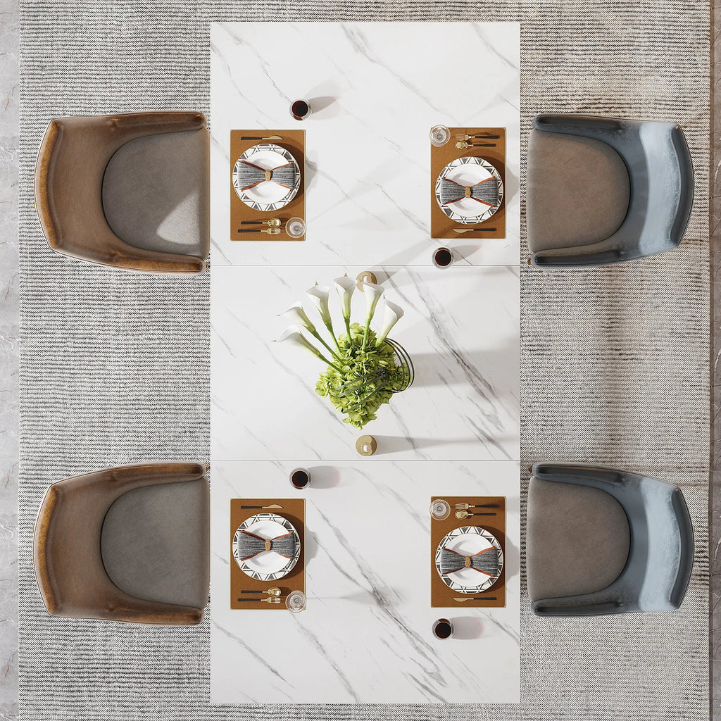 Tribesigns 63 Inch Faux Marble Dining Table TAVEN System LLC