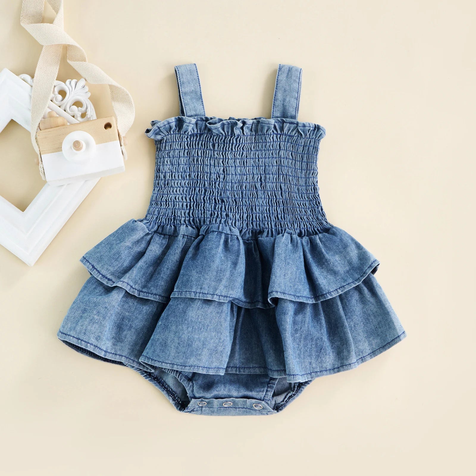 Citgeett Summer Infant Baby Girl Bodysuit Sleeveless Suspender Ruffle Hem Bottom Snap Button Cute Jumpsuit Clothes TAVEN System LLC