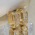 Huitan Korean Fashion Paved CZ Hoop Earrings for Women Metal Silver Color/Gold Color Simple Versatile Earrings Hot Jewelry TAVEN System LLC