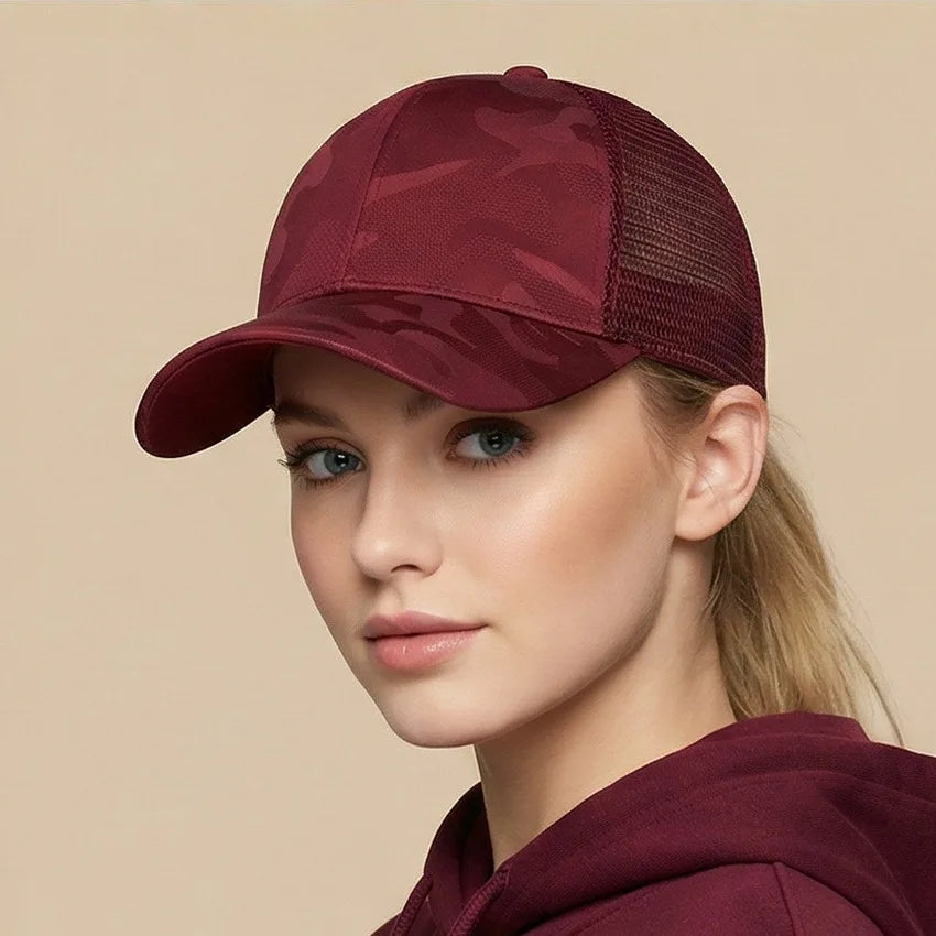 Camouflage Ponytail Baseball Cap Mesh Sun Protection Outdoor Hat TAVEN System LLC