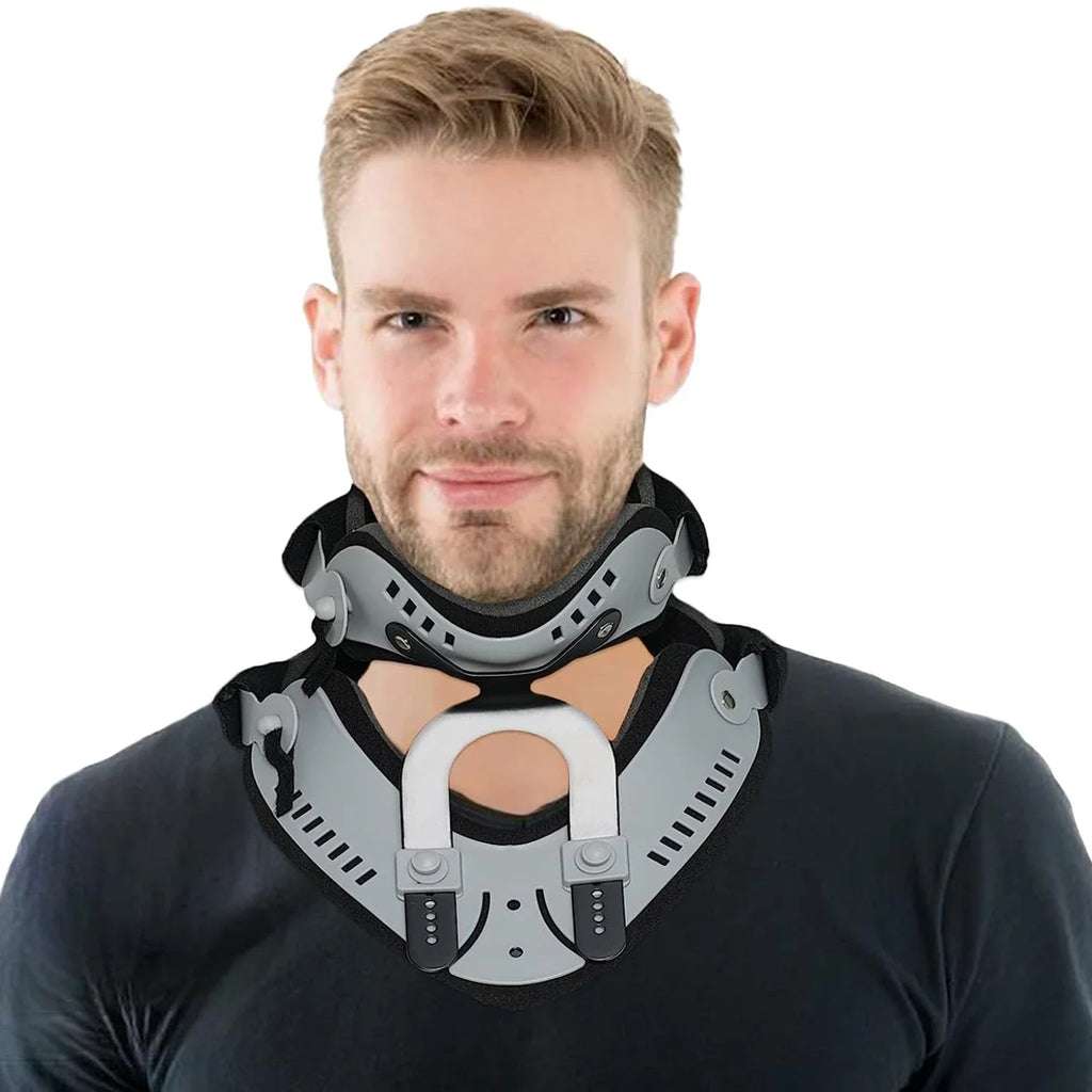 Neck Brace Support Orthosis, Adjustable Cervical Collar, Fixable Neck Posture Corrector, Pain Relief, Traction Spine Alignment TAVEN System LLC