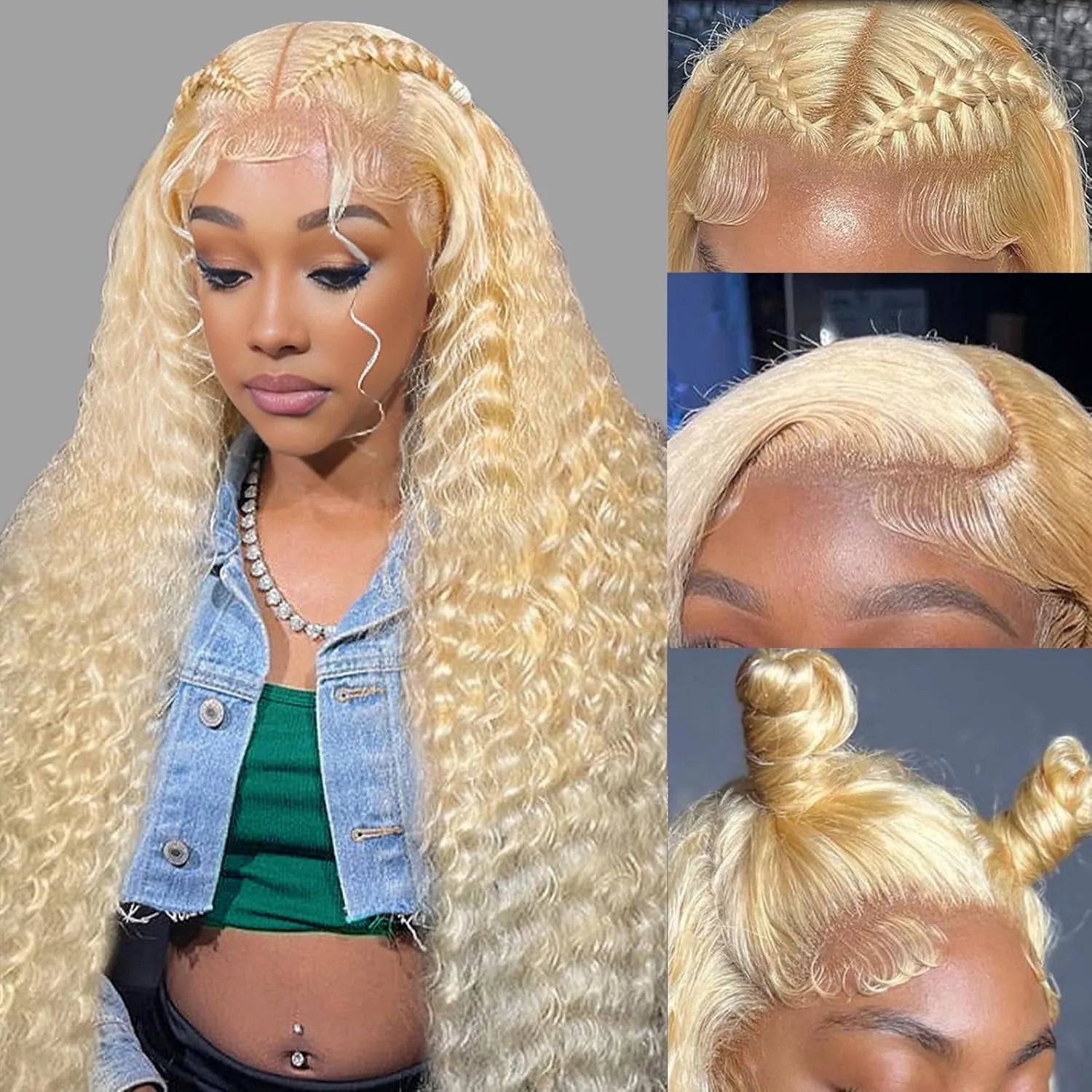 Deep Wave Lace Frontal Blonde Human Hair Wig