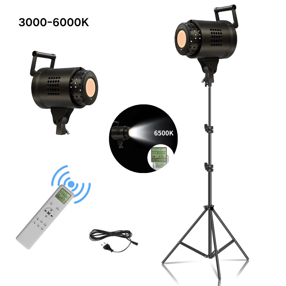 Bowens Video Studio Kit 90/135W 220V Photography Light Dimmable Kit LED Lamp 2m Tripod Flash Studio Lighting 3000-6000K 3 Color TAVEN System LLC
