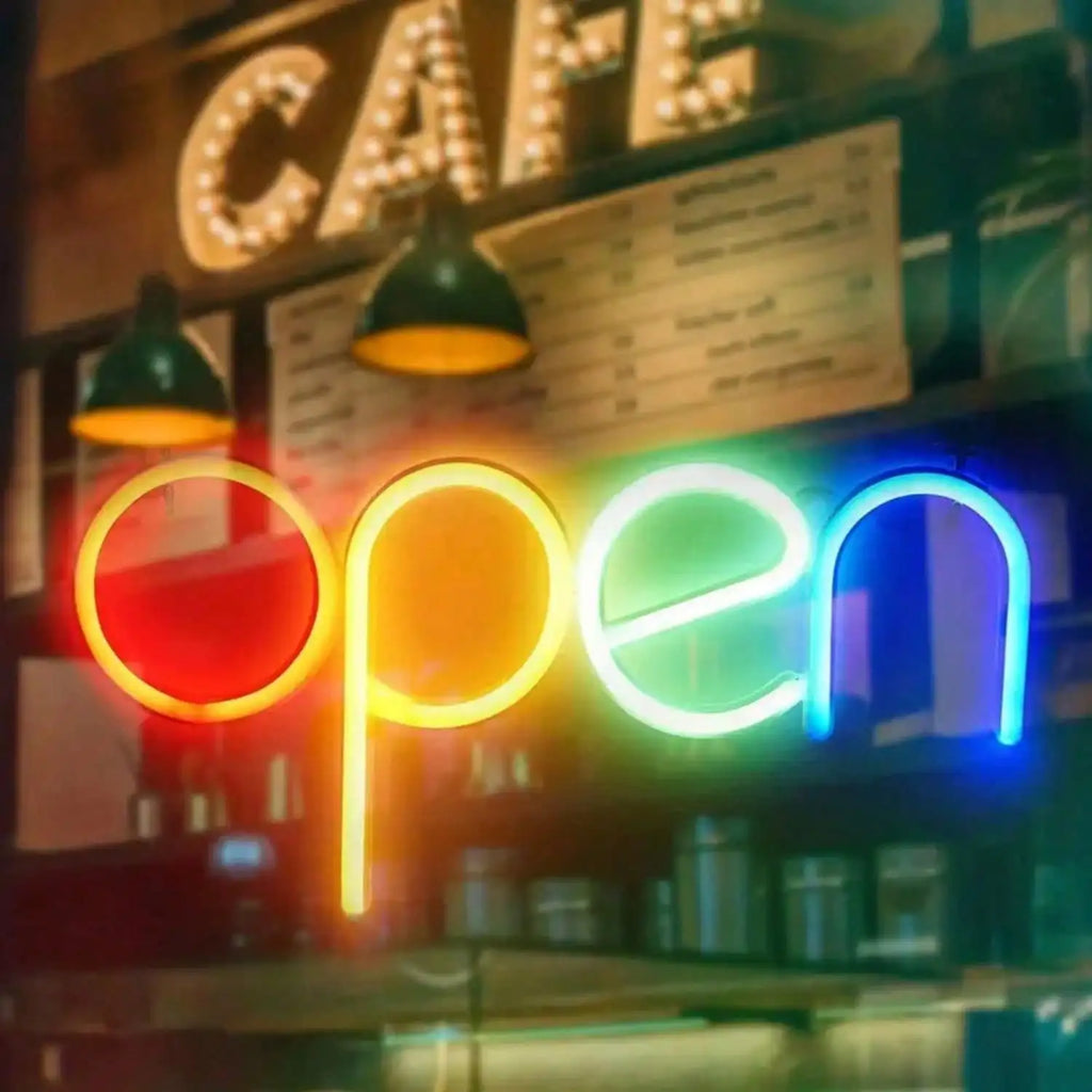 OPEN LED Neon Sign, 10-Level Dimmable USB Powered Energy Saving Business Light, Decor for Restaurants, Bars, Cafes, Hotels & Supermarkets Indoor Outdoor Shop Display TAVEN System LLC