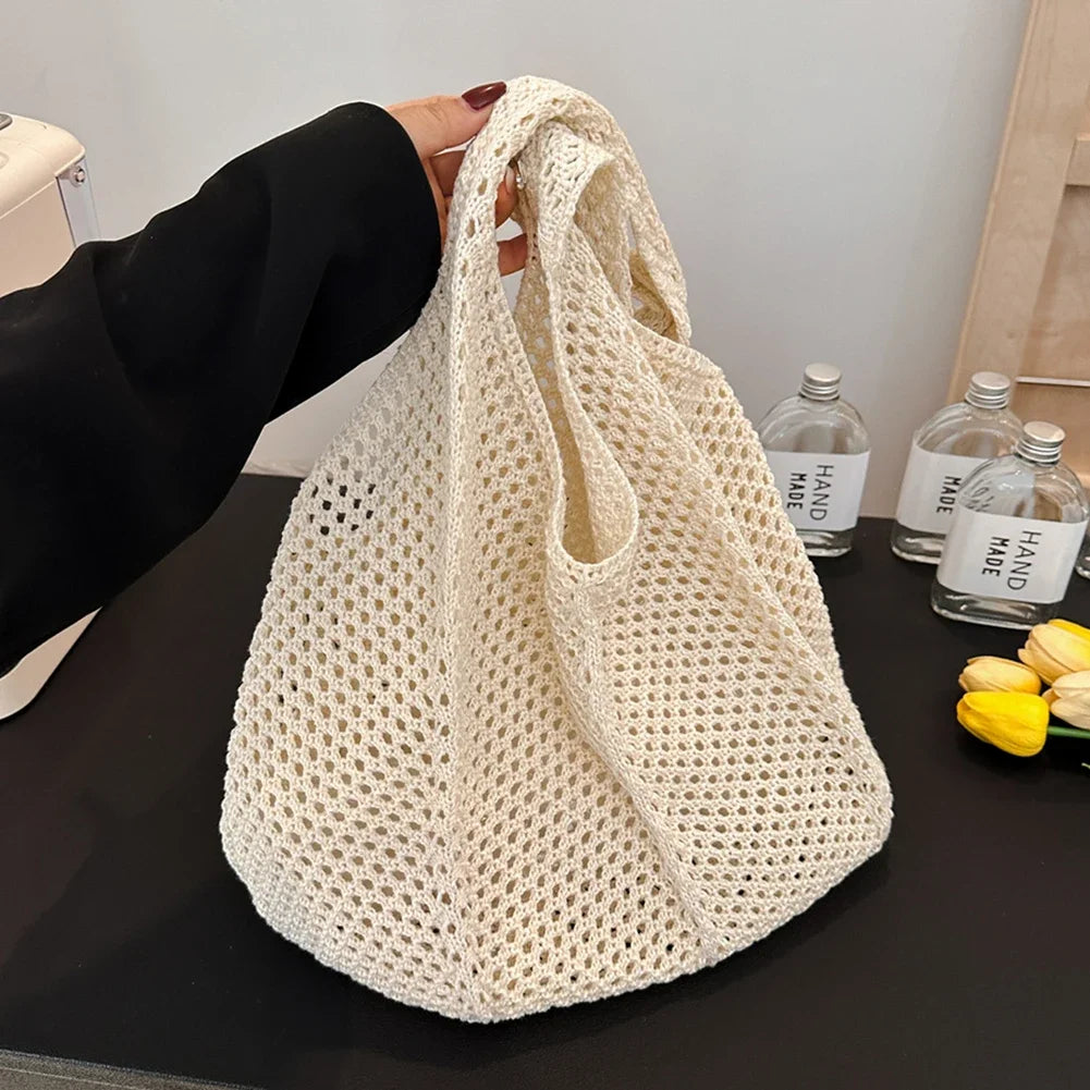 Women Straw Woven Beach Tote Bag Crochet Shoulder Handbag TAVEN System LLC