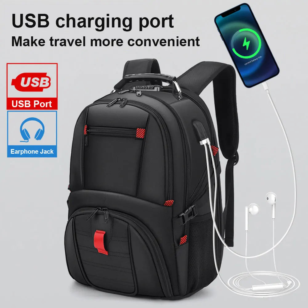 Large Capacity Travel Backpack 17.3" Laptop USB Business Bag TAVEN System LLC