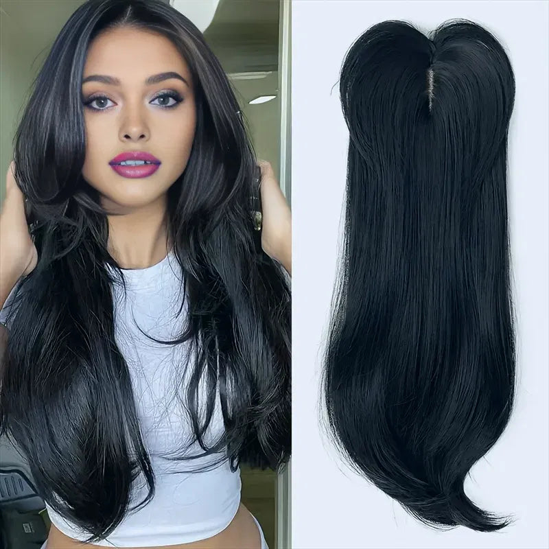 Color: #1, Stretched Length: 22inches - 22 inch top wig block hairpiece wig piece with clip ladies wig heat resistant fiber suitable for beginners daily wear Taven